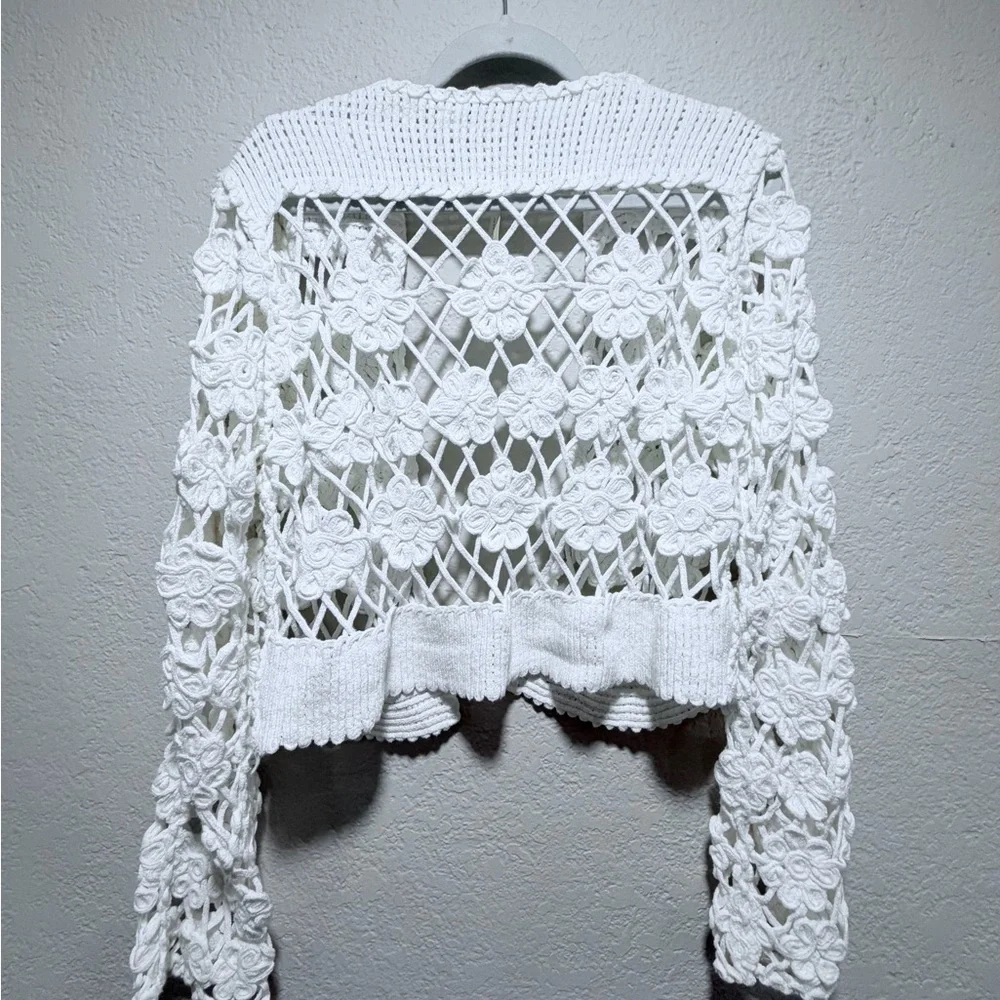 Francesca's Pam Floral Macrame Cardigan - Picture 6 of 12
